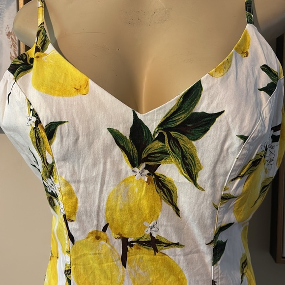 LUXXEL-WHITE LEMON SHORT DRESS WITH RUFFLES size L - Picture 6 of 9